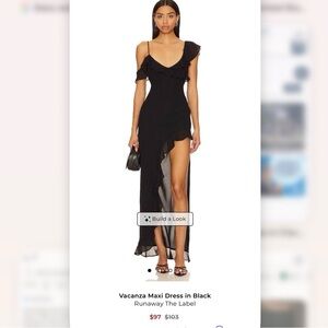 REVOLVE Black One-Shoulder Ruffle Maxi Dress